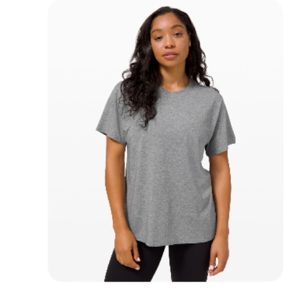 Lululemon All Yours Cotton tshirt size 6 heathered core medium grey
